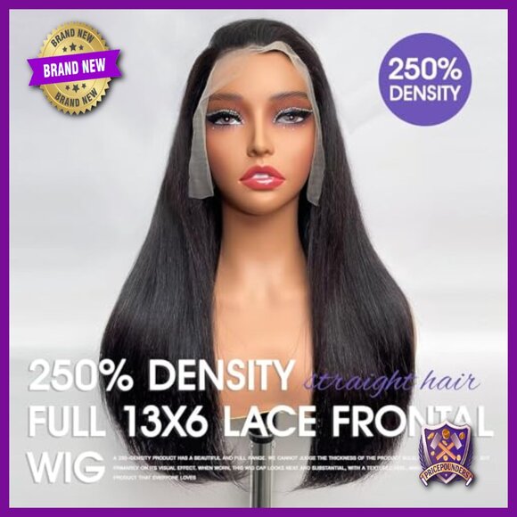 13x6 Full Lace Frontal Human Hair Wig 250% Density Pre-Plucked Natural Hairline main image 5